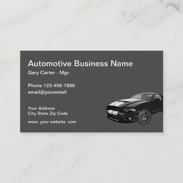 The Automotive Business Card Template (Front)