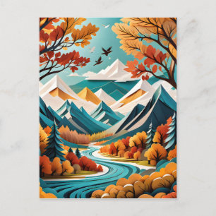 The autumn foliage is a beautiful sight to see, an postcard