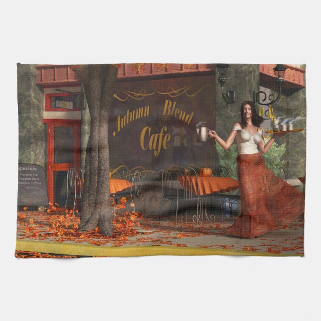 The Autumn Roast Cafe Kitchen Towel (Horizontal)