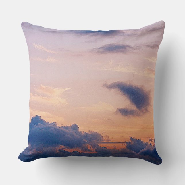 The autumn sky with a sunset throw pillow (Front)