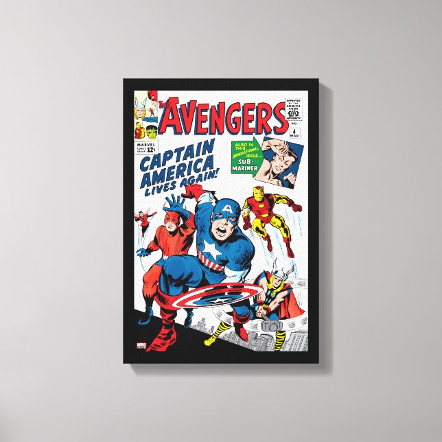 The Avengers #4 Comic Cover Canvas Print (Front)