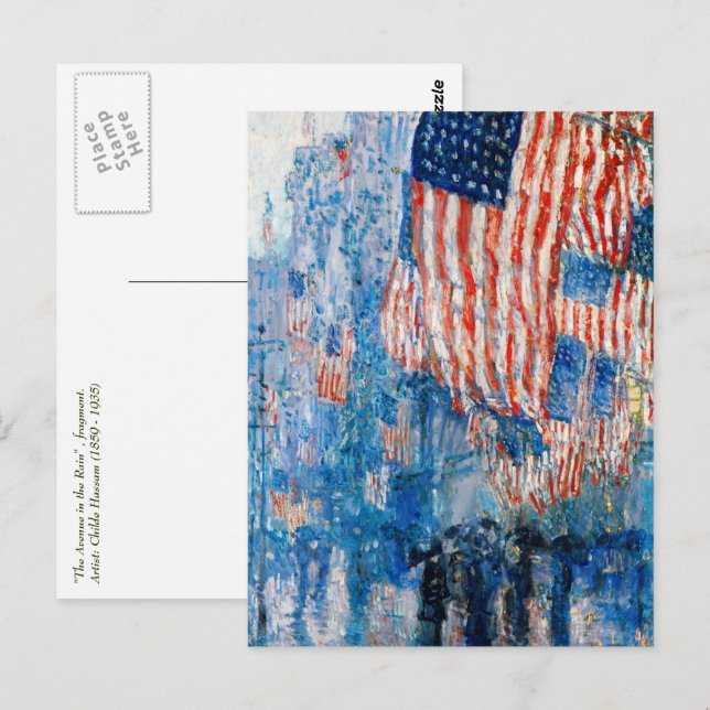 "The Avenue in the Rain" by Childe Hassam Postcard (Front/Back)