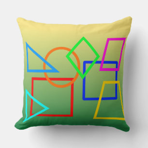 The Avocado and the Rainbow Colours Shapes Throw Pillow