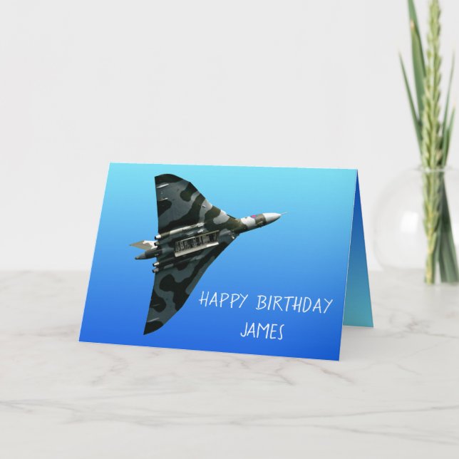 The Avro Vulcan Happy Birthday personalized Card (Front)