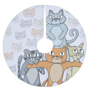 The Awesome Cats Brushed Polyester Tree Skirt