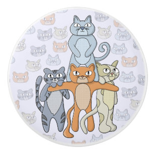 The Awesome Cats Ceramic Knob