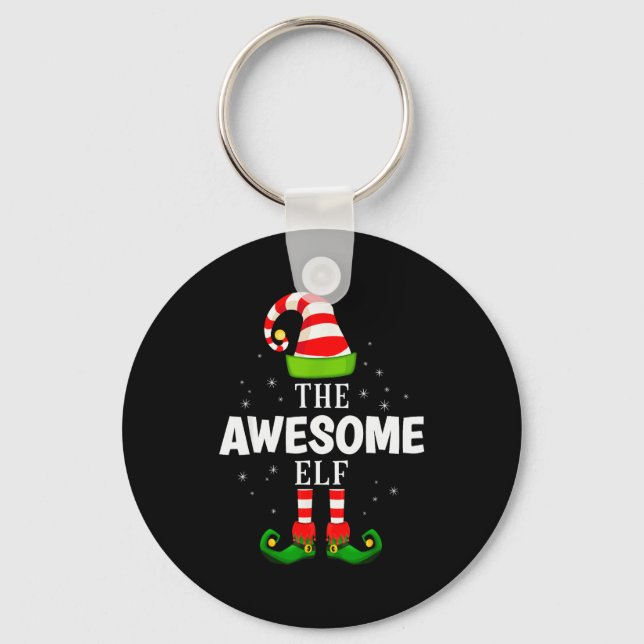 The Awesome Elf Christmas Pjs Matching Pajama  Keychain (Front)