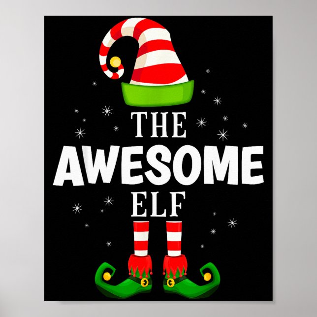 The Awesome Elf Christmas Pjs Matching Pajama  Poster (Front)