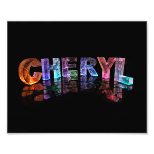 The  Awesome Name Cheryl in 3D Lights Photo Print