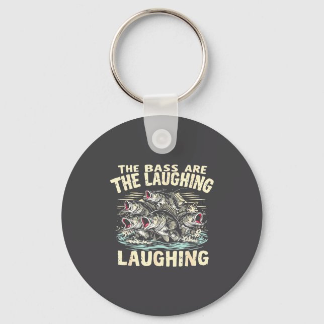 The B Are Laughing Funny Fishing Design  Keychain (Front)
