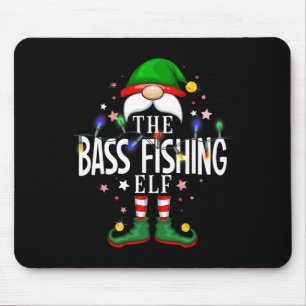 The B Fishing Elf Christmas Family Pajama Party  Mouse Pad