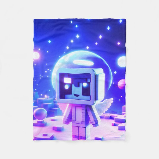 The Baby Angel Astronaut in Space on a Warm Fleece Blanket (Front)