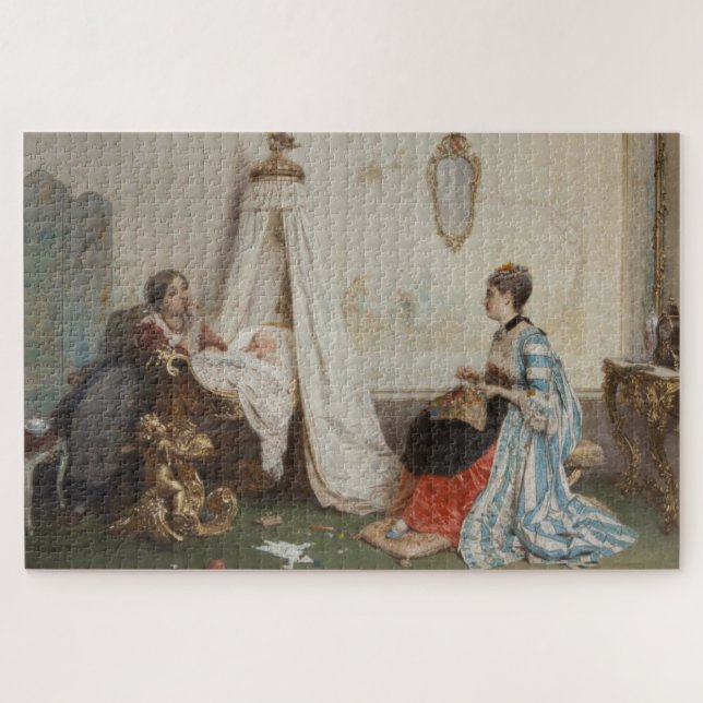 The Baby is Sleeping (by Gerolamo Induno) Jigsaw Puzzle (Horizontal)