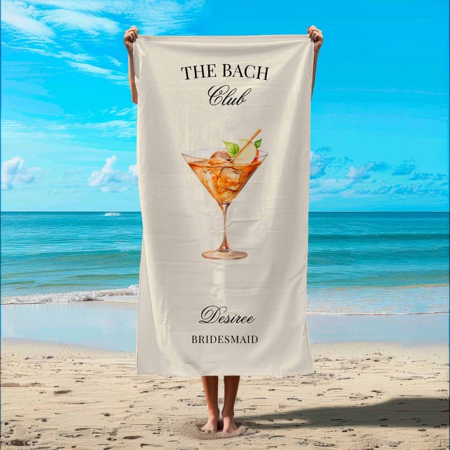 The Bach Club Apple Cocktail Bachelorette Beach Towel (Creator Uploaded)