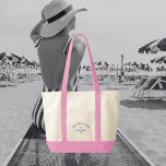 The Bach Club Blue Custom Crest Bachelorette Tote Bag<br><div class="desc">The Bach Club tote bags are perfect for your beach club theme bachelorette party. Blue distressed custom bach club crest with pink staps. Personalize with the details of your bachelorette... year, beach and destination. Perfect for a beach theme bachelorette party or a destination bachelorette. Matching accessories available in The Bach...</div>
