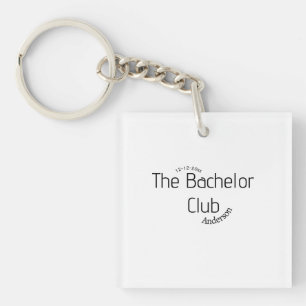 the bachelor club name year stylish trendy curvy  keychain