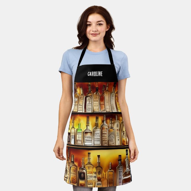 The Back Bar Artistic Watercolor   Apron (Worn)