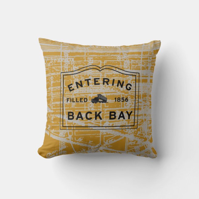 The Back Bay Boston Throw Pillow (Front)