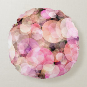 The backdrop of pale yellow bubbles. round pillow