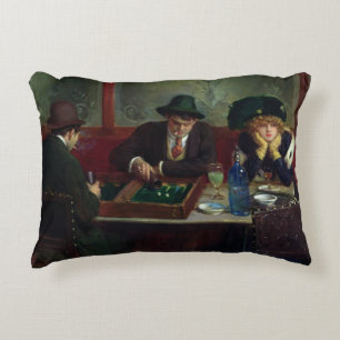 The Backgammon Players Accent Pillow