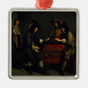 The Backgammon Players Metal Ornament