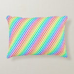The background is white, creating a lively  accent pillow<br><div class="desc">A rectangular pillow featuring a vibrant,  rainbow polka dot pattern in diagonal rows. The background is white,  creating a lively and cheerful design.</div>
