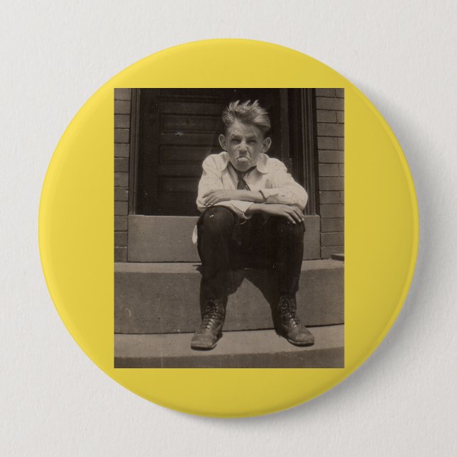 the bad attitude 4 inch round button (Front)