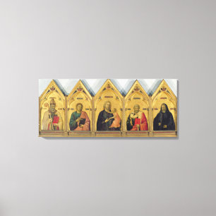 The Badia Altarpiece with Madonna and Saints, c.13 Canvas Print