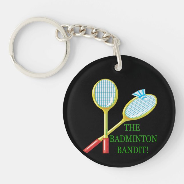 The Badminton Bandit Keychain (Front)