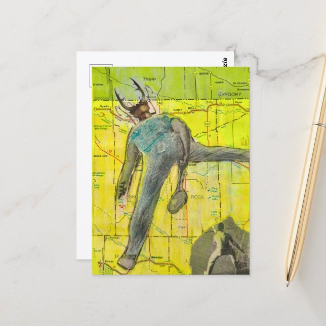 The Badminton Bug  Collage Postcard (Front/Back In Situ)