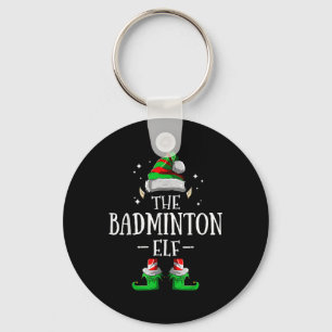 The Badminton Elf Matching Family Group Christmas Keychain