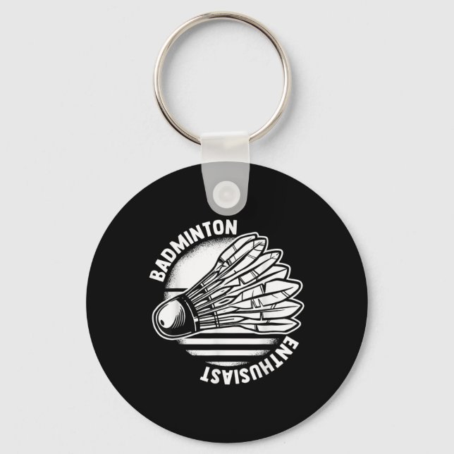 The Badminton Enthusiast Shuttle Badminton Racket  Keychain (Front)