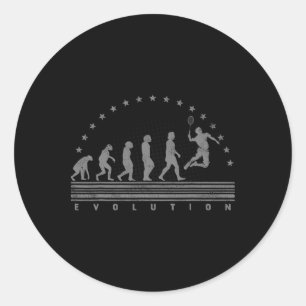 The Badminton Evolutions Retro Shuttle Men's Badmi Classic Round Sticker