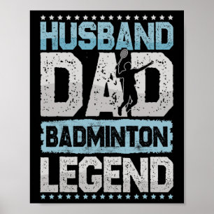 The Badminton Legends Retro Shuttle Men's Badminto Poster