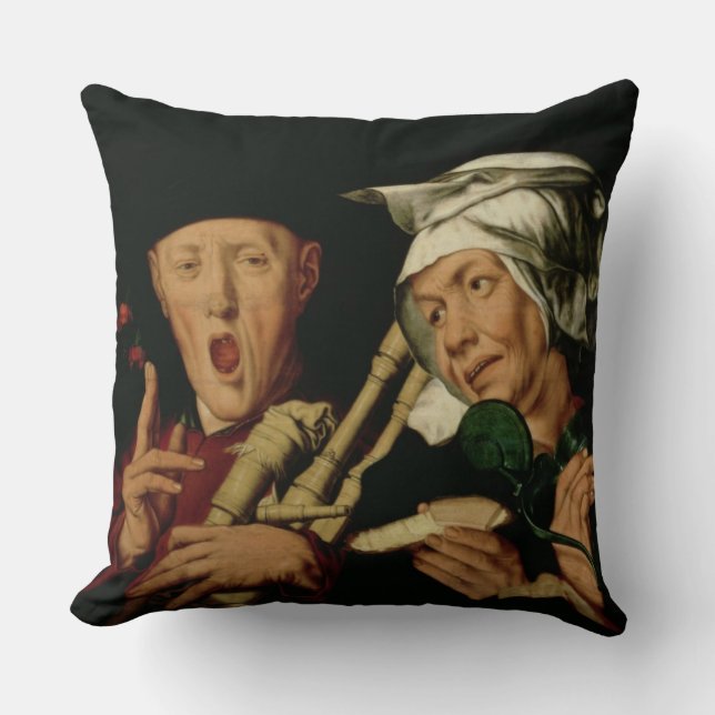 The Bagpiper Throw Pillow (Front)