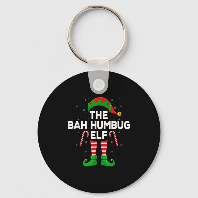 The Bah Humbug Elf Xmas Matching Family Elf Christ Keychain (Front)