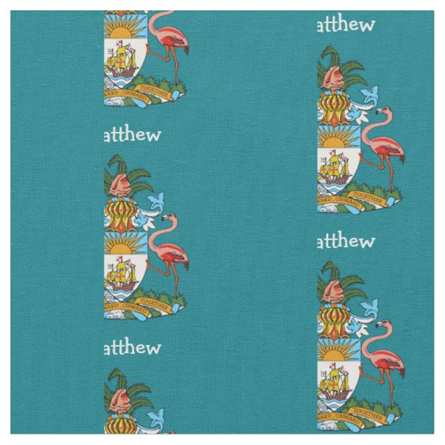 The Bahama Coat Of Arms Emblem Personalized Fabric (Close Up)