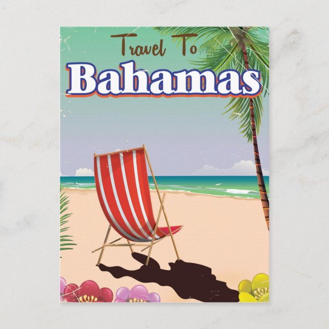 The Bahamas Classic vintage travel poster Postcard (Front)