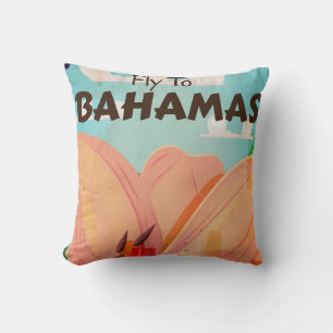 The Bahamas Classic vintage travel poster Throw Pillow