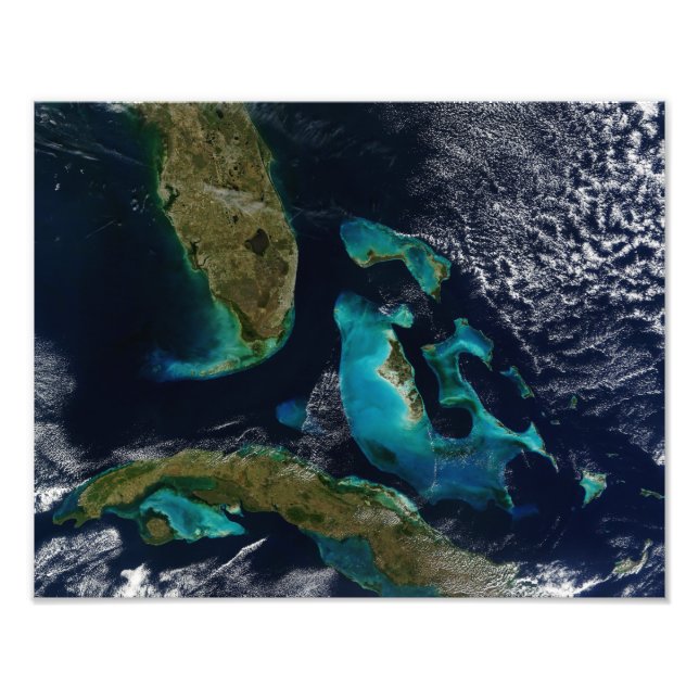 The Bahamas, Florida, and Cuba Photo Print (Front)