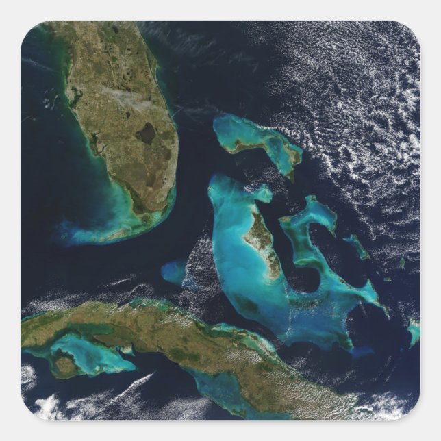 The Bahamas, Florida, and Cuba Square Sticker (Front)