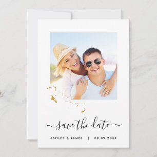 The Bahamas Map Photo Wedding Save the Date Card