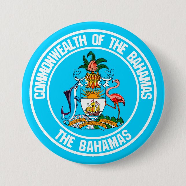 The Bahamas Round Emblem 3 Inch Round Button (Front)