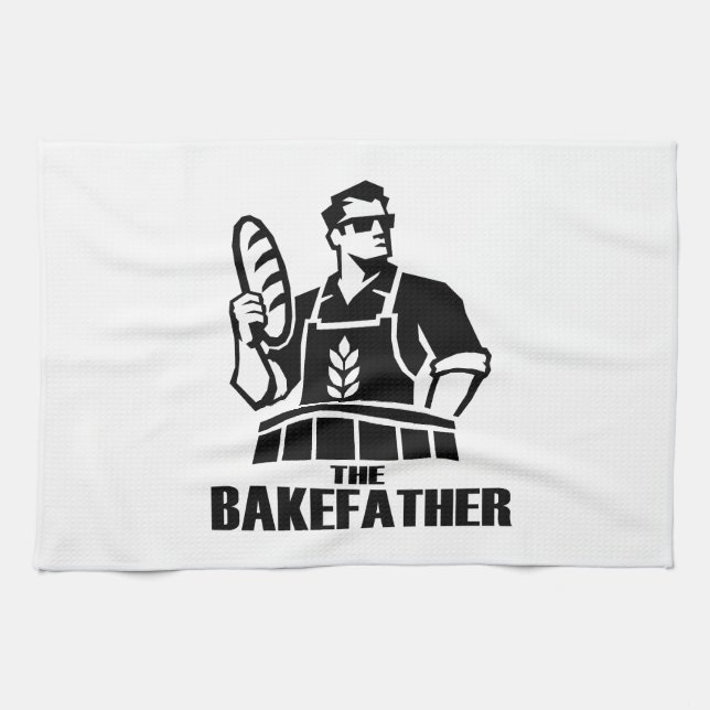 The Bakefather Funny Baker Kitchen Towel (Horizontal)