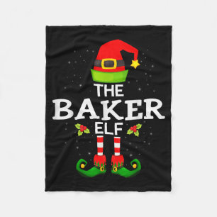 The Baker Elf Christmas Family Matching Pajama  Fleece Blanket