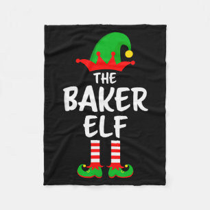 The Baker Elf Matching Family Christmas  Fleece Blanket