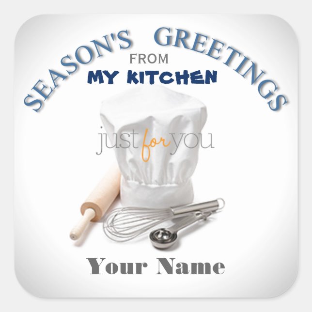 The Baker Guy Custom Holiday Baking Stickers (Front)