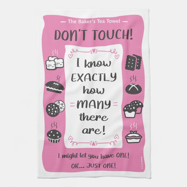 The Baker's Tea Towel Gift (Pink) (Vertical)
