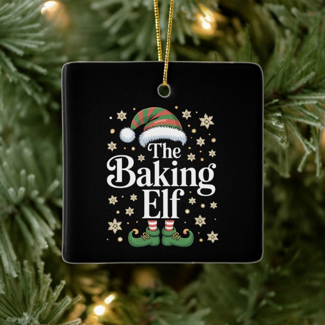 The Baking Elf Group Matching Family Christmas  Ceramic Ornament (Tree)