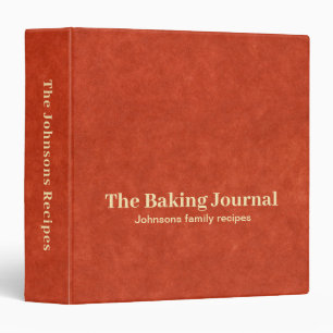 The Baking Journal Family Recipes Brown Leather Binder